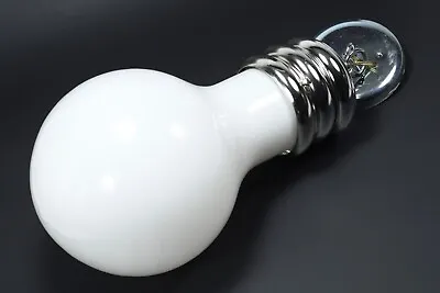 Vtg Pop Art 70’s Retro Mid Century Hanging Giant Light Bulb Lamp Swag Glass 14” • $149.99