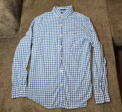 Vineyard Vines Shirt Mens Small Blue White Check Saltwater Wash Slim Fit Tucker • $8.50