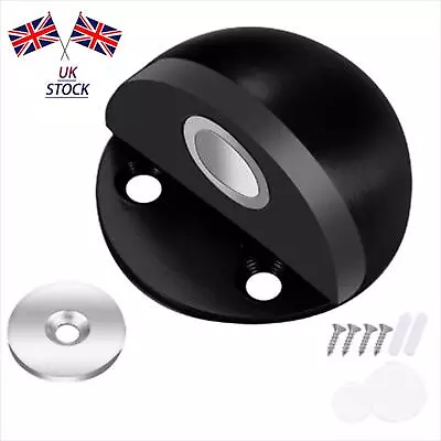 Stainless Steel Magnetic Suction Rubber Semi-circle Anti-collision Door Stop • £9.46