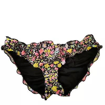 Victoria's Secret  Sz S Floral Ruffle Bikini Bottom Hipster Swimwear Colourful  • $20