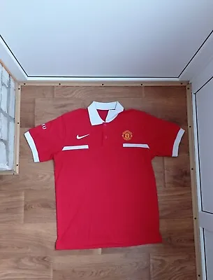 MENS NIKE MANCHESTER UNITED FOOTBALL POLO SHIRT TOP Soccer Jersey  SIZE XL  • $19.99
