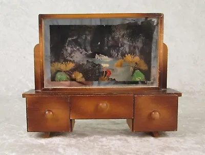 Vintage Miniature Dresser Shadowbox Doll Furniture 3 Drawer Mid Century Modern • $55