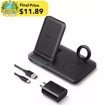 Anker 3-in-1 Wireless Charger Foldable QI Charging Station For IPhone 14-Refurb • $13.99