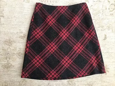 Hobbs Elea 100% Wool Skirt Red Charcoal BNWT Size 8 RRP £99 • £49