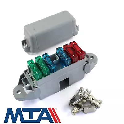 £6.95 • Buy 6 Way Maxi Blade Fuse Box Common Negative Bus Bar- With Terminals - MTA Italy