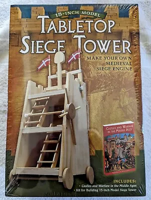 Medieval Warfare Kit Tabletop Building 15” Wood Model Siege Engine/Tower W/Book • $14.99