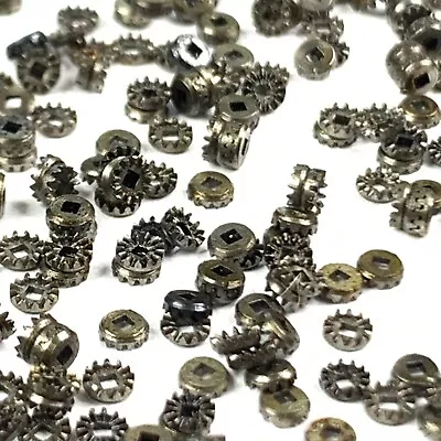 100 Tiny Watch Gears 2.5mm Silver Black Steampunk Part Watchmaker Lot Repair Cog • $11.99