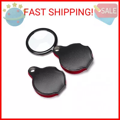 TEOYALL 10X Small Magnifying Glass 2 PCS Mini Pocket Magnifier Folding Magnify • $7.34