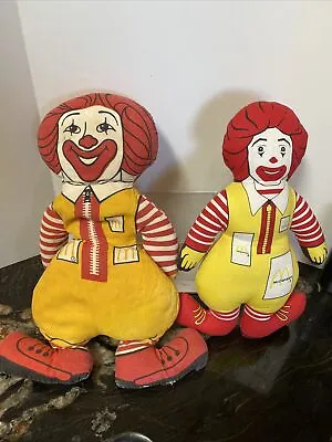 A 2 Vintage McDonalds 16  & 12” Plush Cloth Doll Ronald McDonald • $14.99