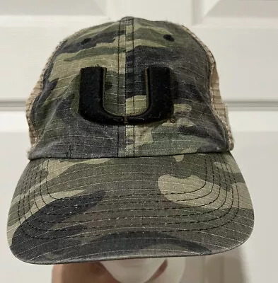 Towcaps Mens Miami Hurricanes Canes Camo Baseball Cap Hat Adjustable OS • $7