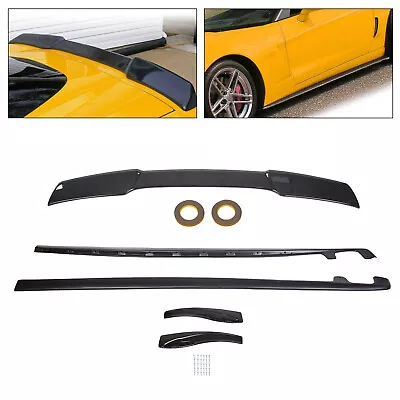 For 05-13 Corvette C6 ZR1 Style Carbon Color Rear Trunk Wing Spoiler Side Skirts • $150