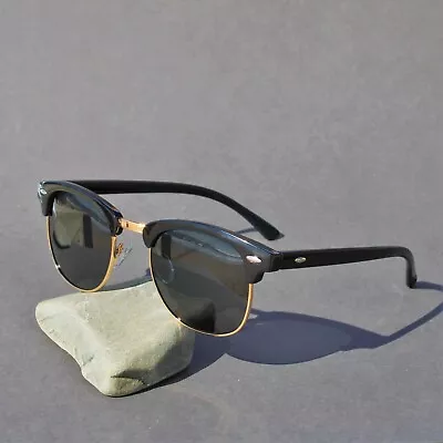 Mens Designer Sunglasses Polarised Women Unisex Half Frame Classic Style • £14.97