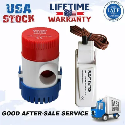 Bilge Pump With Float Switch 12V 1100 GPH Electric Marine Submersible Bilge Sump • $32.89