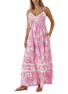 Melissa Odabash Eden Belted Maxi Dress In Orchid Size Large NWT $342 MSRP • $169.95