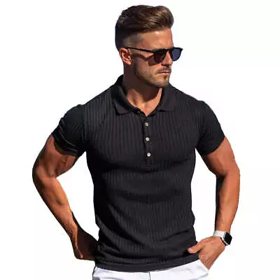 T-shirt Slim Short-sleeved Mercerized Cotton Polo Shirt • $27.07