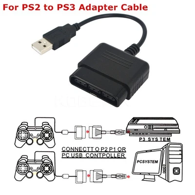 $4.29 • Buy USB PS2 To PS3 Game Controller Adapter Converter Cable For Sony PlayStation 2 3