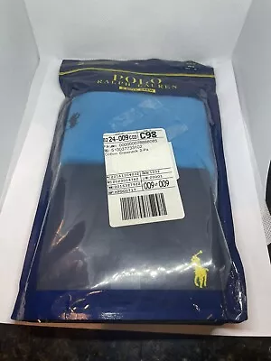 POLO RALPH LAUREN 2-PACK CLASSIC COTTON BOYS CREW T-SHIRT Med(10/12)BLUE/BLACK • £15.27