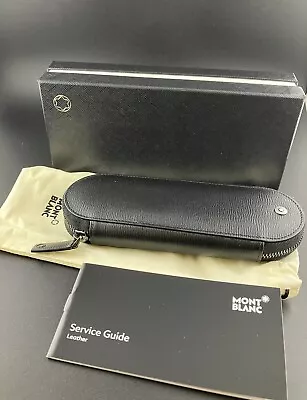 Montblanc Black Leather Two Pen Case NOS Box • $175