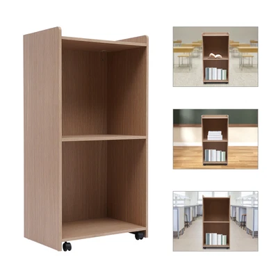 $127 • Buy Portable Rolling Table Wooden Podium Mobile Standing Laptop Desk Presentation US