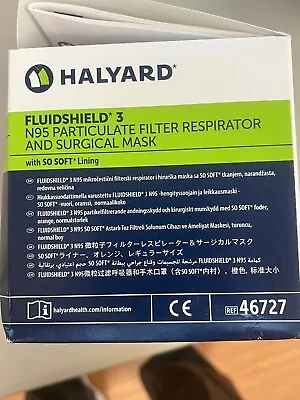 HALYARD FLUIDSHIELD N95 Particular Respirator And Surgical Mask Box Of 35 Orange • $7