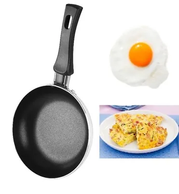 14cm Chef Aid Mini One Egg Frying Fry Pan Round Small Aluminium Black Non Stick  • £8.95