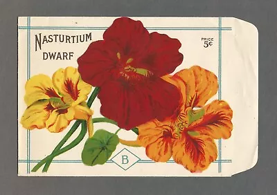 Vintage Seed Packet (unused) - Burt's Seed For Quality - Dwarf Nasturtium • $5.95