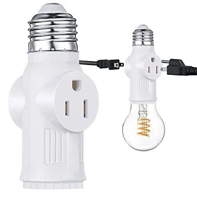 3 Prong Light Bulb Outlet Socket Plug Adapter Polarized White Light Bulb Socket • $10.61
