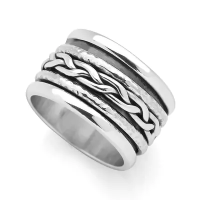 Wrap Wide Band Ring 925 Sterling Silver Spinner Ring Handmade Ring Women Ring • $12.99