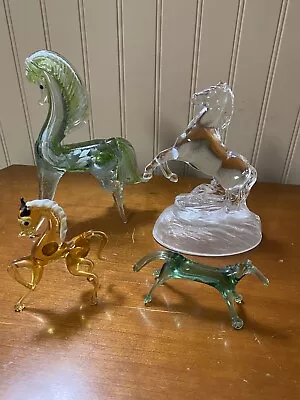 Clear Glass Horse Figurine Vintage Lot • $0.99