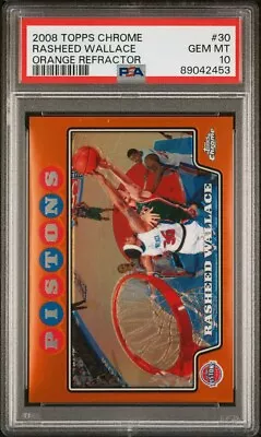 2008 Topps Chrome Rasheed Wallace #/499 Orange Refractor #30 PSA 10 Gem Mint • $99.99