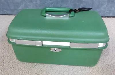 Vintage Green Aurora Royal Traveller Case W/ Tray & Keys 15 X8 X8  • $25.99