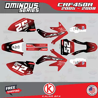 Graphics Kit For HONDA CRF450R (2005-2008) OMINOUS-RED • $96.99