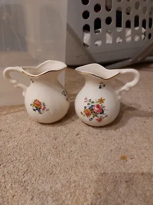 2x Small Vintage Floral Jugs • £5