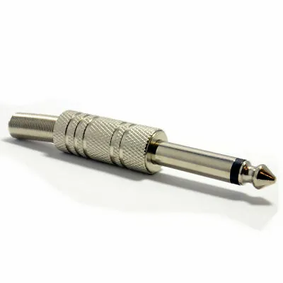 6.35mm 1/4 Inch METAL Mono Jack Plug & Strain Relief Guitar/Speaker Solder End • £2.35