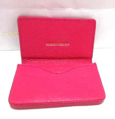 Bergdorf Goodman Business Card Case Hard-Cover Leather Magnetic Closure Pink $65 • $25