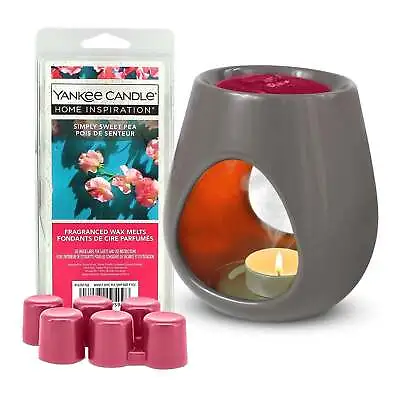 Yankee Candle Sweet Pea Wax Melt Ceramic Warmer Kit Gift Set • £10.95