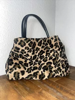 Vintage Fuzzy Leopard Shoulder Bag Purse • $30