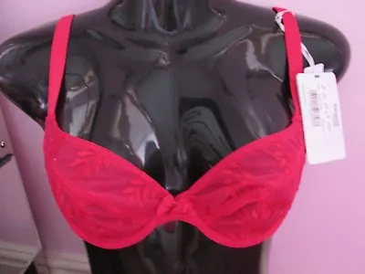 Bnwt PANACHE SUPERBRA TANGO 11 3256 UNPADDED U/W PLUNGE BRA SIZE 30D RASPBERRY • £14.99