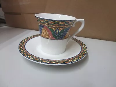 4 MIKASA SAO PAULO CUP & SAUCER SETS ~ MUGS Ultima Mosaic PERFECT CONDITION • $45