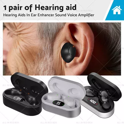 1 Pair Digital Rechargeable Hearing Aids In Ear Enhancer Sound Voice Amplifier • $60