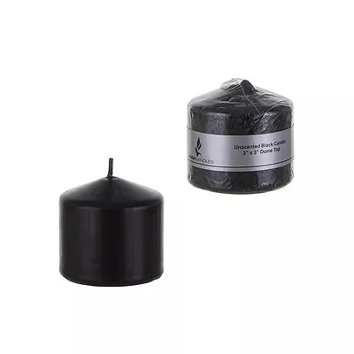 Mega Candles - Unscented 3  X 3  Round Pillar Candle - Black Set Of 6 • $21.99