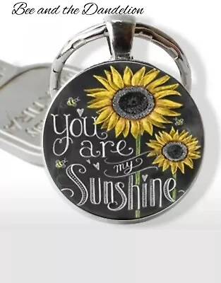 You Are My Sunshine  Sunflower Glass Keyring • £4.79