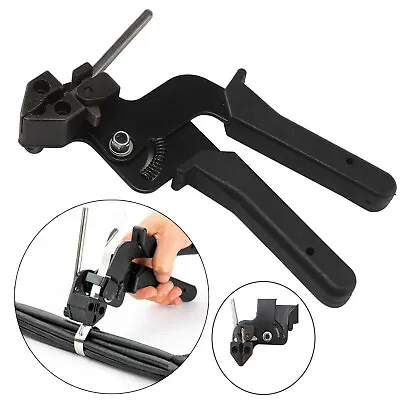 Stainless Steel Metal Cable Tie Fasten Gun Pliers Crimper Tensioner Cutter Tools • £15.99