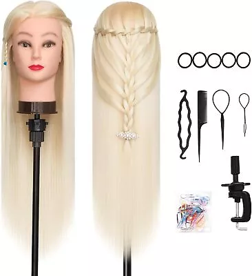 ✦ Female Training Head ✦ Hairdressing Hair Styling Mannequin Dolls Makeup Blonde • £10