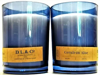 D.L. & Co. Modern Alchemy CERULEAN ALOE Candle Glass Jar 8.3 Oz NEW X 2 • $59.99