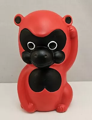 Ceramaster Vintage Red & Black Monkey Coin Bank Ceramic Rare HTF • $21.95