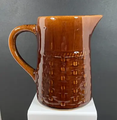 Vintage Medalta Pottery Basket Weave Pitcher 6.25 Inches - 2 Pint - Canada • $42.99
