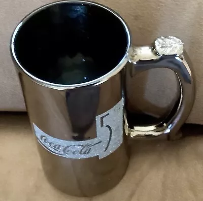 Rare 5th Avenue Silver Mercury Glass 12oz Coca-Cola Glass Coke Mug Silver • $22.50