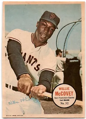 Willie McCovey 1967 Topps Pin-Ups Poster Baseball #32 San Francisco Giants • $12
