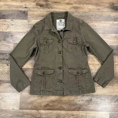 Lucky Brand Jacket Womens Large Green Military Style Army Uniform Button Up • $18.99